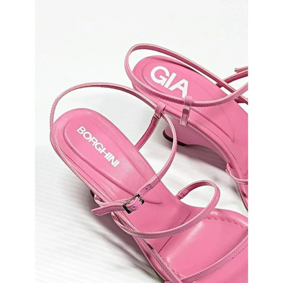 Gia Borghini Women's Gia 26 Strappy Wedge Sandals Pink Size 39 IT (MSRP $510) - Picture 8 of 12